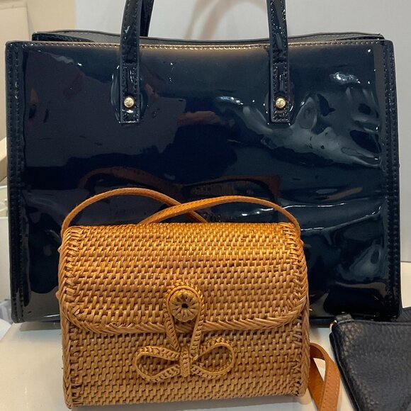 Bundle of Navy & Rattan Bags - Picture 4 of 13